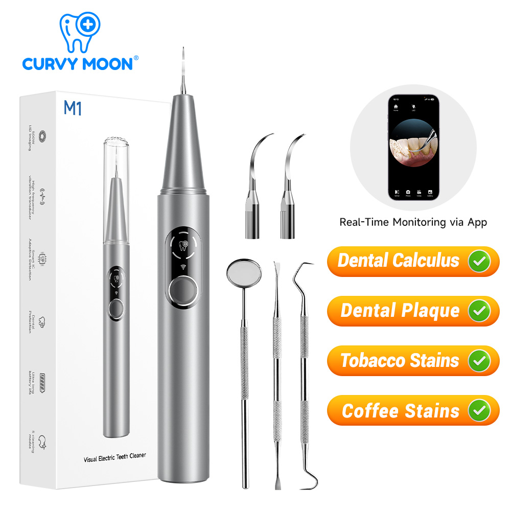 Teeth Whitening Mouthwash - CURVY MOON Pembersih Gigi Ultrasonik Elektrik