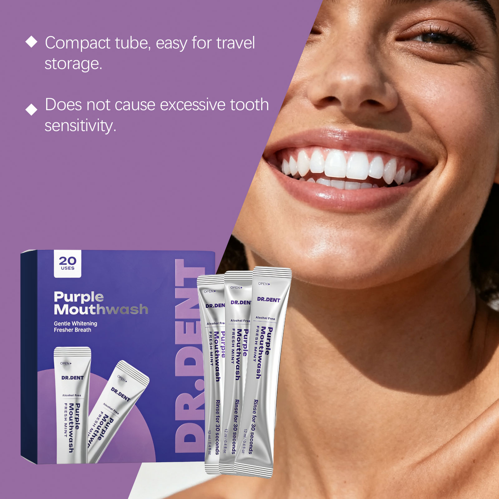 Obat Kumur Ungu, Memutihkan Gi - Teeth Whitening Mouthwash ulasan dan harga